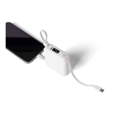 Power bank en ABS recyclé Jona blanc | sans marquage | non disponible | non disponible