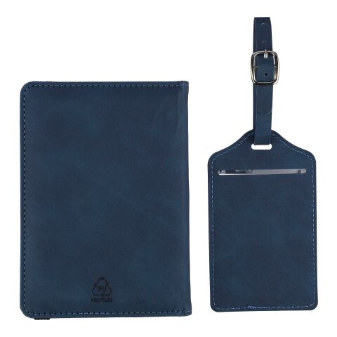 Porte-passeport et étiquette de bagage en PU recyclé Zani noir | sans marquage | non disponible | non disponible