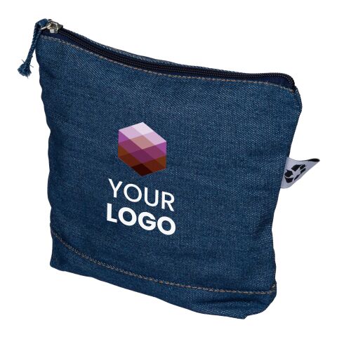 Trousse de maquillage en denim recyclé Orin bleu | sans marquage