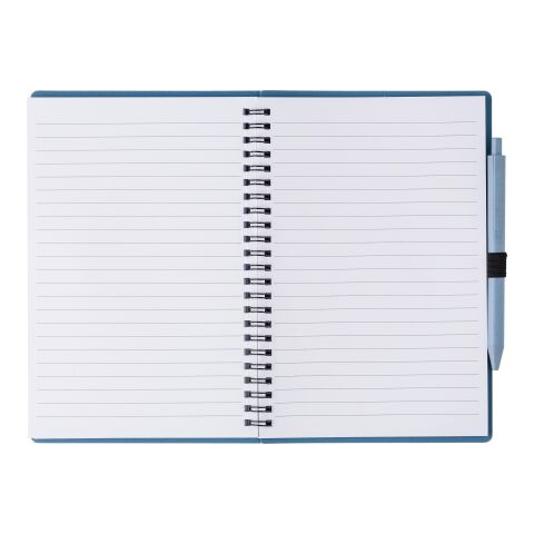 Carnet à spirale en fibre de paille avec couverture en PP Massimo bleu | sans marquage | non disponible | non disponible