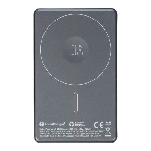 BrandCharger batterie externe Powerwave 2 | Recyclée | 5 000 mAh gris