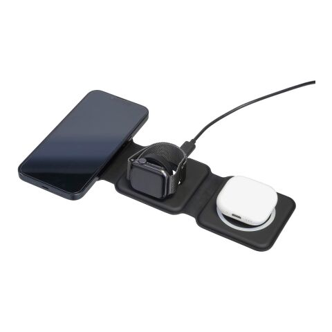 Chargeur sans fil Trigo | Recyclé | 3-en-1 noir