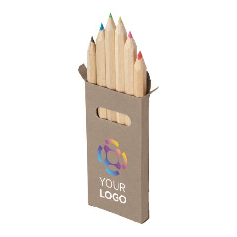 Set de 6 crayons de couleur. gris