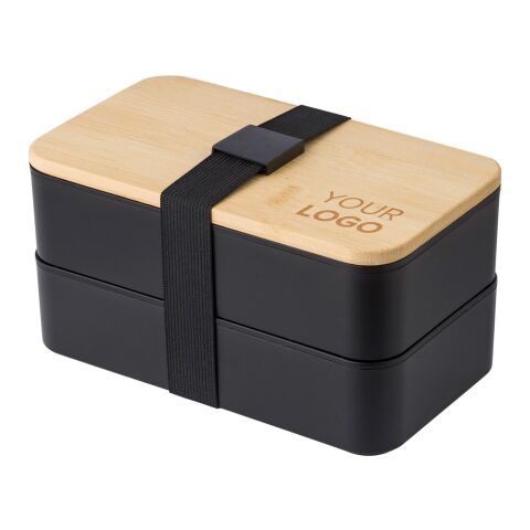 Lunch box double compartiment en PP Maxton noir