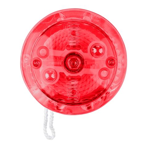 Yoyo lumineux en plastique translucide. rouge