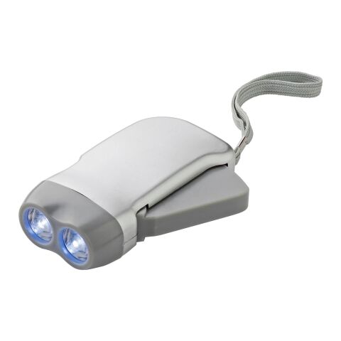 Lampe de poche dynamo argent