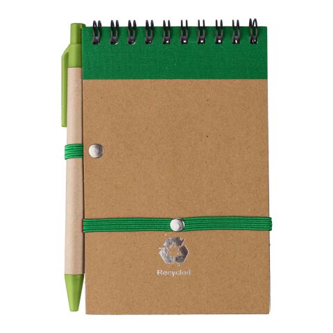 Carnet à spirale en carton vert