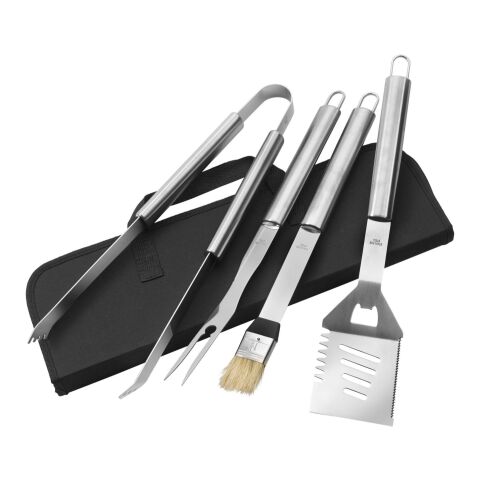 Set barbecue dans une pochette zippée en nylon noir