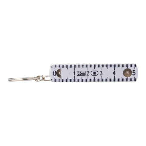 Porte-clés mètre-ruban pliable en plastique de 50cm blanc