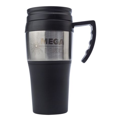 Mug isotherme en acier inoxydable noir/argent | sans marquage | non disponible | non disponible