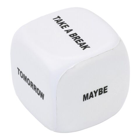 Dé anti-stress avec message blanc | sans marquage | non disponible | non disponible