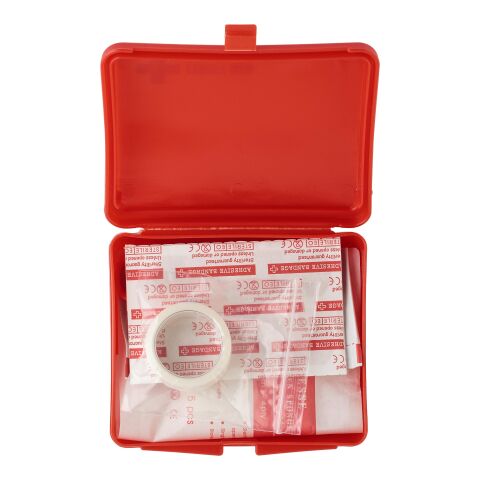 Kit de premiers secours livré dans un étui en plastique rigide rouge | sans marquage | non disponible | non disponible