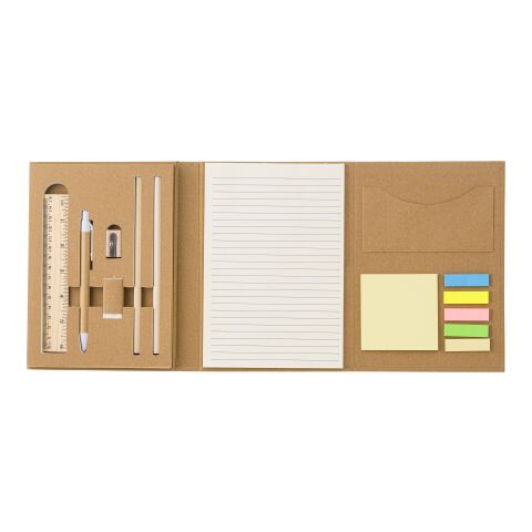 Conférencier en carton avec bloc-notes marron | sans marquage | non disponible | non disponible
