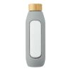 Bouteille Tidan de 600&nbsp;ml en verre borosilicate avec grip en silicone Standard | Gris | sans marquage | non disponible | non disponible