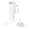 Gobelet isotherme Brady 900&nbsp;ml certifié RCS avec paille en silicone Standard | Blanc | sans marquage | non disponible | non disponible
