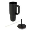 Gobelet isotherme Brady 900&nbsp;ml certifié RCS avec paille en silicone noir