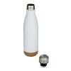Bouteille d’eau Cove de 500&nbsp;ml en acier inoxydable isolée sous vide et à double paroi avec détails en liège Standard | Blanc | sans marquage | non disponible | non disponible