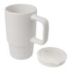 Mug Carter en céramique de 450 ml avec couvercle en plastique Standard | Blanc | sans marquage | non disponible | non disponible