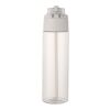 Bouteille d'eau Theron de 700 ml en plastique recyclé RCS, avec bouchon double fonction et paille rabattable blanc