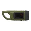 Lampe de poche dynamo solaire Helios en plastique recyclé avec mousqueton Standard | Vert militaire | sans marquage | non disponible | non disponible