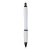 Stylo bille Nash en plastique recyclé avec garnitures noires (encre noire) Standard | Blanc | sans marquage | non disponible | non disponible