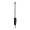 Stylo bille RCS en plastique recyclé avec corps argenté et grip coloré (encre noire) Nash Standard | Noir | sans marquage | non disponible | non disponible