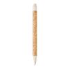 Stylo bille Midar en liège et paille de blé Naturel-Crème