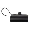 Batterie de secours Alnair Type-C de5&nbsp;000&nbsp;mAh et 10&nbsp;W en plastique recyclé avec support de retournement intégré et câble 2 en 1 noir