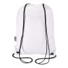 Sac à cordon Oriole en RPET avec poche avant zippée, 5 L blanc