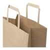 Sac en papier Kraft 80&nbsp;g/m2 avec poignées plates 25 x 15 x 32 cm Marron kraft | sans marquage | non disponible | non disponible