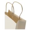 Sac en papier recyclé de type agricole, 150 g/m², avec anses torsadées - 18 x 9 x 23 cm Ivoire