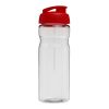 Bouteille H2O Eco de sport avec couvercle à clapet - 650 ml Translucide-Rouge | sans marquage | non disponible | non disponible