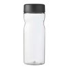 Bouteille H2O Eco Base colorée transparente avec couvercle vissé - 650 ml Blanc-Noir | sans marquage | non disponible | non disponible