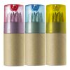Tube cartonné de 12 crayons bleu clair | sans marquage | non disponible | non disponible