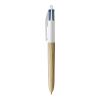 BIC® 4 Colours Wood Style Blanc-beige | Sérigraphie 1 couleur | Partie haute-derrière le clip | 22.00 mm x 10.00 mm