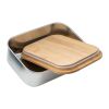 SHINO. Boite thermique en acier inoxydable, couvercle en bambou 800 ml Beige | sans marquage