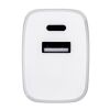 WEGENER. Adaptateur secteur avec port USB-A 18W et USB-C 20W en ABS recyclé (100 % rABS) Blanc | sans marquage