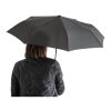 RIVER. Parapluie pliable en polyester recyclé (100% rPET) 190T pongé à ouverture et fermeture automatiques Noir | sans marquage
