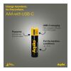 Piles rechargeables Aqiila AAA USB-C 600 mAh, lot de 4 Noir