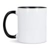 Mug subli Oslo coloré à l'intérieur & anse 300ml Blanc-Noir