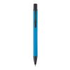 Stylo Alicante toucher doux Bleu clair-Noir | Gravure | dans le prolongement du clip | 50 mm x 8 mm | non disponible