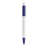 Stylo Kamal opaque Blanc-Bleu foncé | Sérigraphie 1 couleur | à 90 degrés du clip | 45 mm x 25 mm | non disponible
