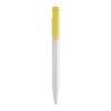 Stylo Pier opaque Blanc-Jaune | Sérigraphie 1 couleur | à 90 degrés du clip | 45 mm x 25 mm | non disponible