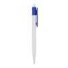 Stylo bille Kuma couleur opaque Blanc-Bleu roi | Tampographie 1 couleur | sur le clip | 40 mm x 6 mm | non disponible