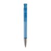 Stylo Avalon Transparent Pointe métal Bleu / Blanc-Bleu / Blanc | Sérigraphie 1 couleur | à 270 degrés du clip | 50 mm x 25 mm | non disponible