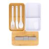Boîte à lunch Bento R-PP & Bambou Blanc | sans marquage | non disponible | non disponible | non disponible