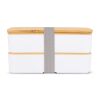 Boîte à lunch Bento R-PP & Bambou Blanc | sans marquage | non disponible | non disponible | non disponible