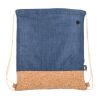 Sac à cordon R-PET & liège 35 x 40cm Bleu foncé