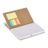 Carnet Olmo à couverture rigide en PU A5 avec notes autocollantes Blanc | sans marquage | non disponible | non disponible