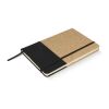 Carnet de notes en jute R-PET GRS Noir | sans marquage | non disponible | non disponible | non disponible